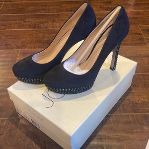 Joan & David Daqasina 8.5 Platform Black Rhinestone embellished heels